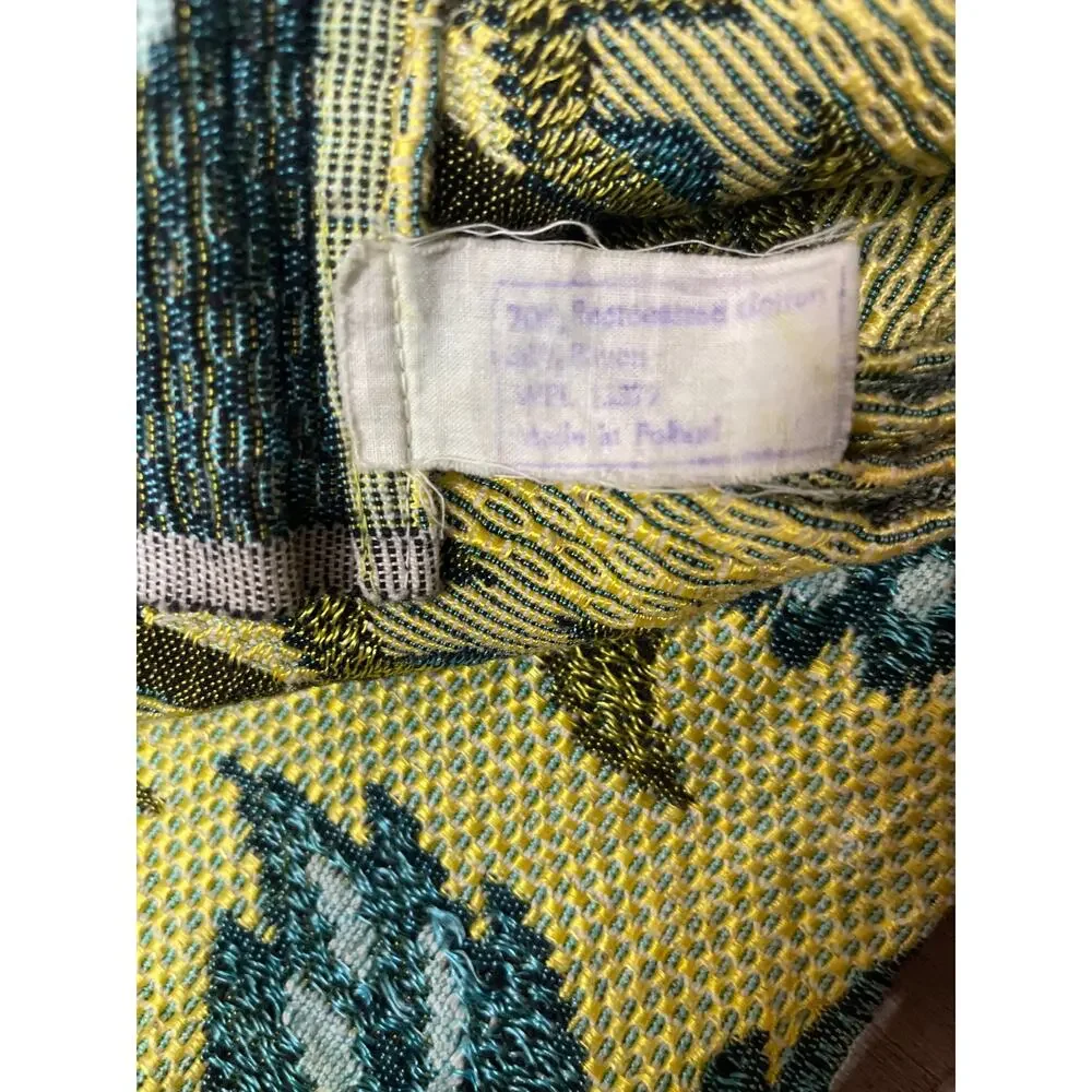 VTG Polish Tapestry Bedspread Large Woven Rayon Linen Blend‎ MCM Throw WPL 14777